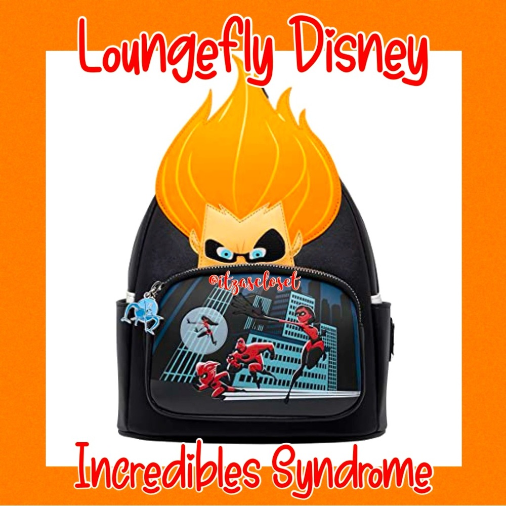 Loungefly Disney Pixar The Incredibles Villains Scene Syndrome Backpack NWT